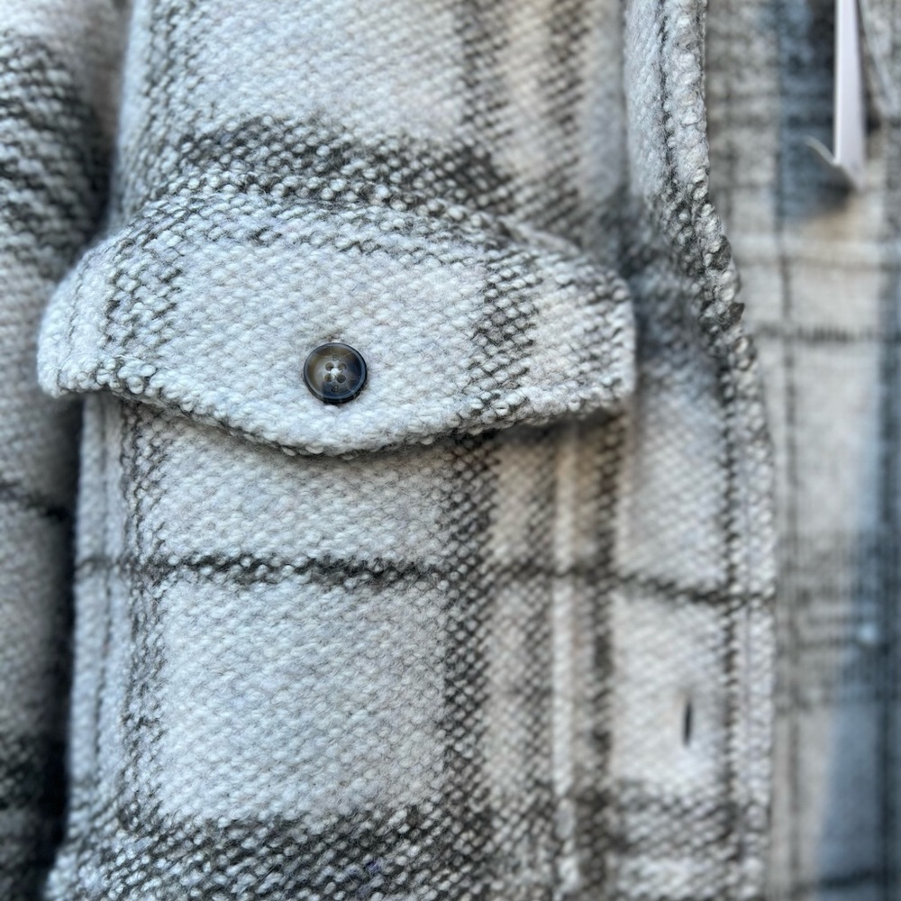 Banana Republic Plaid Shacket in Oatmeal
